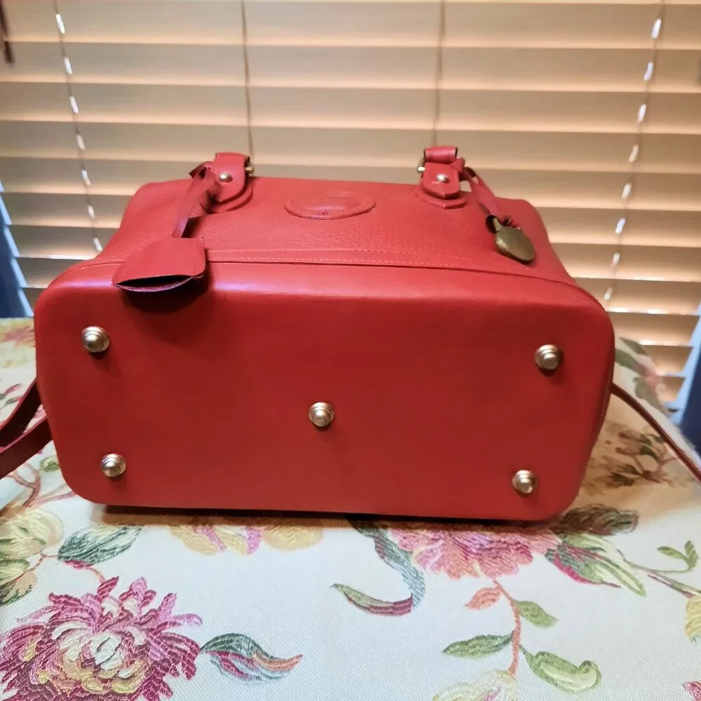 Dooney & Bourke Red Doctor Bag Hand Painted Vintage Doctor Bag - Picture 4 of 14